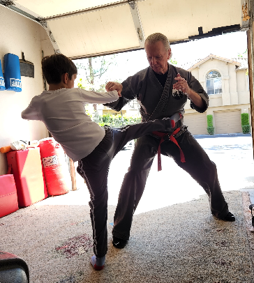 A decent roundhouse kick that gets better every lesson.