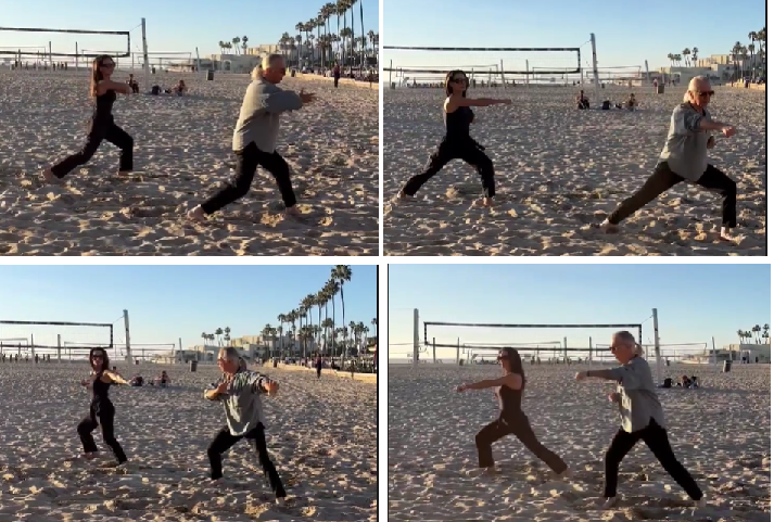 Kata duet on the beach! Remembering Institute Form #1—Challenging to do in the sand.